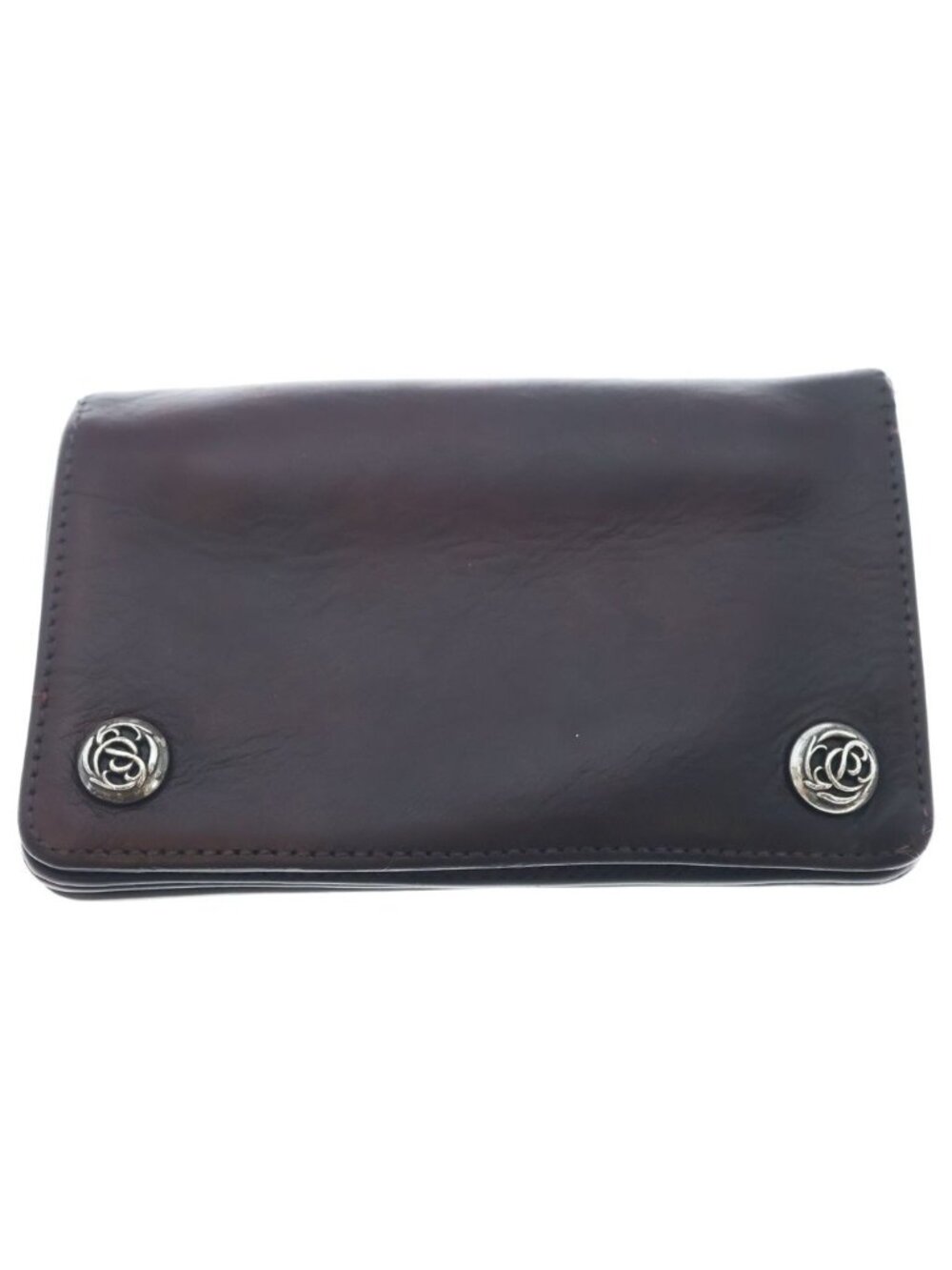 Chrome Hearts Floral Button Leather Wallet